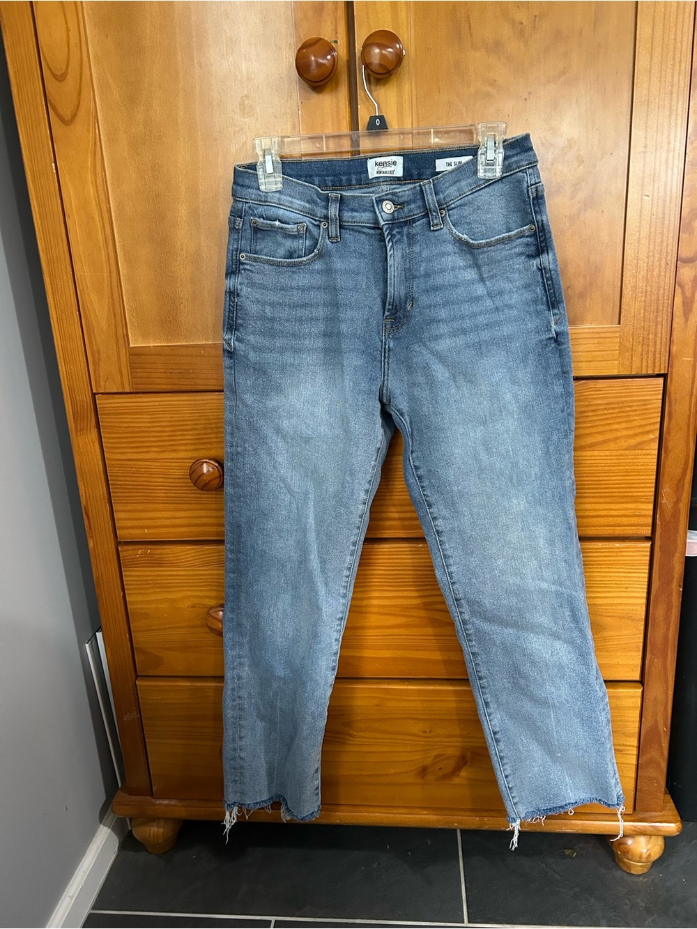 Kensie Medium Blue Straight Leg Jeans- The Slim